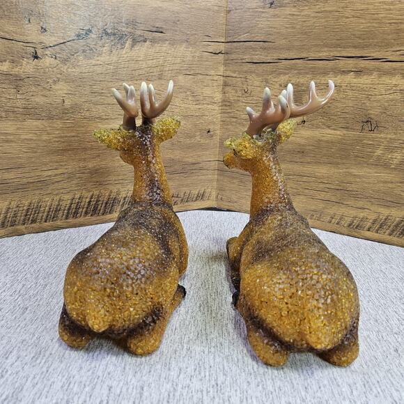 VTG 60s Melted Popcorn Plastic Holiday Buck Deer Set of 2 Christmas NO BULB/CORD - Picture 4 of 16